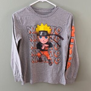 Gray Naruto Kids Long Sleeve Shirt Large